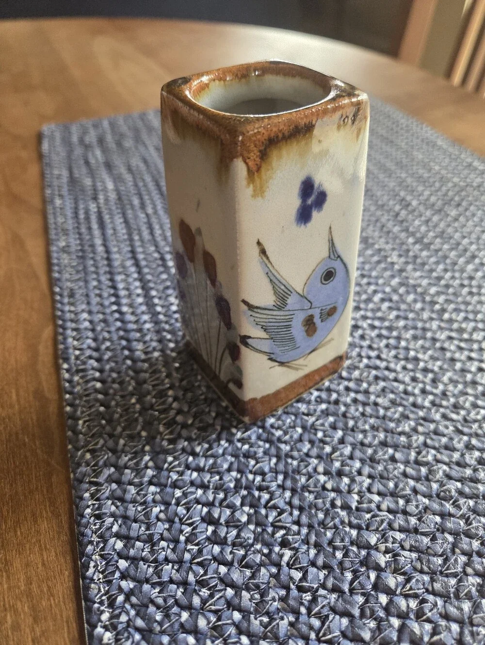 Ken Edwards Tonala Mexico Hand Painted Pottery Vase
